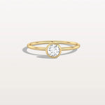Minimalist Solitaire Bezel Set Round Lab Grown Diamond Ring - Rings