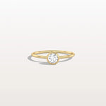 Minimalist Solitaire Bezel Set Round Lab Grown Diamond Ring - Rings