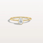 Minimalist Bezel Set Pear Lab Grown Diamond Ring - Rings