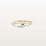 Minimalist Bezel Set Pear Lab Grown Diamond Ring - Rings