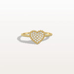 Lab Grown Diamond Beaded Heart Ring in 14K White Gold - Rings