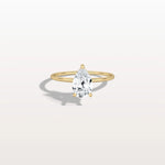 Hidden Halo 1CT Pear Lab Diamond Ring with Basket Setting - Rings