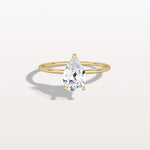 Hidden Halo 1CT Pear Lab Diamond Ring with Basket Setting - Rings