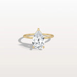 Hidden Halo 2CT Pear Lab Diamond Ring with Basket Setting - Rings