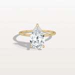 Hidden Halo 2CT Pear Lab Diamond Ring with Basket Setting - Rings