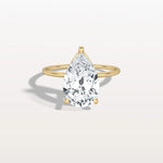 Hidden Halo 3CT Pear Lab Diamond Ring with Basket Setting - Rings