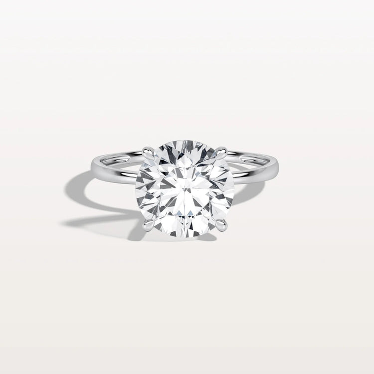 3CT Round Lab Grown Diamond Ring In 14K Gold - Rings