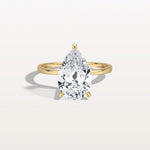 3CT Pear Cut Lab Diamond Engagement Ring In 14K Gold - Rings