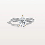 1CT Two - Tone Pave Pear Lab Grown Diamond Ring - Rings