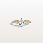 1CT Pear Cut Lab Diamond Hidden Halo Ring - Modern Style - Rings