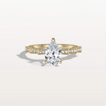 1CT Pear Cut Lab Diamond Hidden Halo Ring - Modern Style - Rings