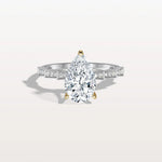 2CT Two - Tone Pave Pear Lab Grown Diamond Ring - Rings