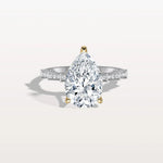 3CT Two - Tone Pave Pear Lab Grown Diamond Ring - Rings