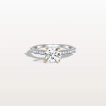 Lab Diamond Two Tone Engagement Ring - 1CT Pave Band - Rings