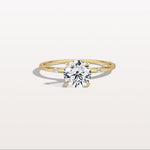 1CT Hidden Halo Lab Diamond Engagement Ring with Side Accents - Rings