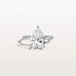 3CT Pear Lab Diamond Engagement Ring–Twisted 14K Gold Band - Rings