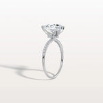 2CT Pear Lab Diamond Engagement Ring–Pave Band in 14K Gold - Rings