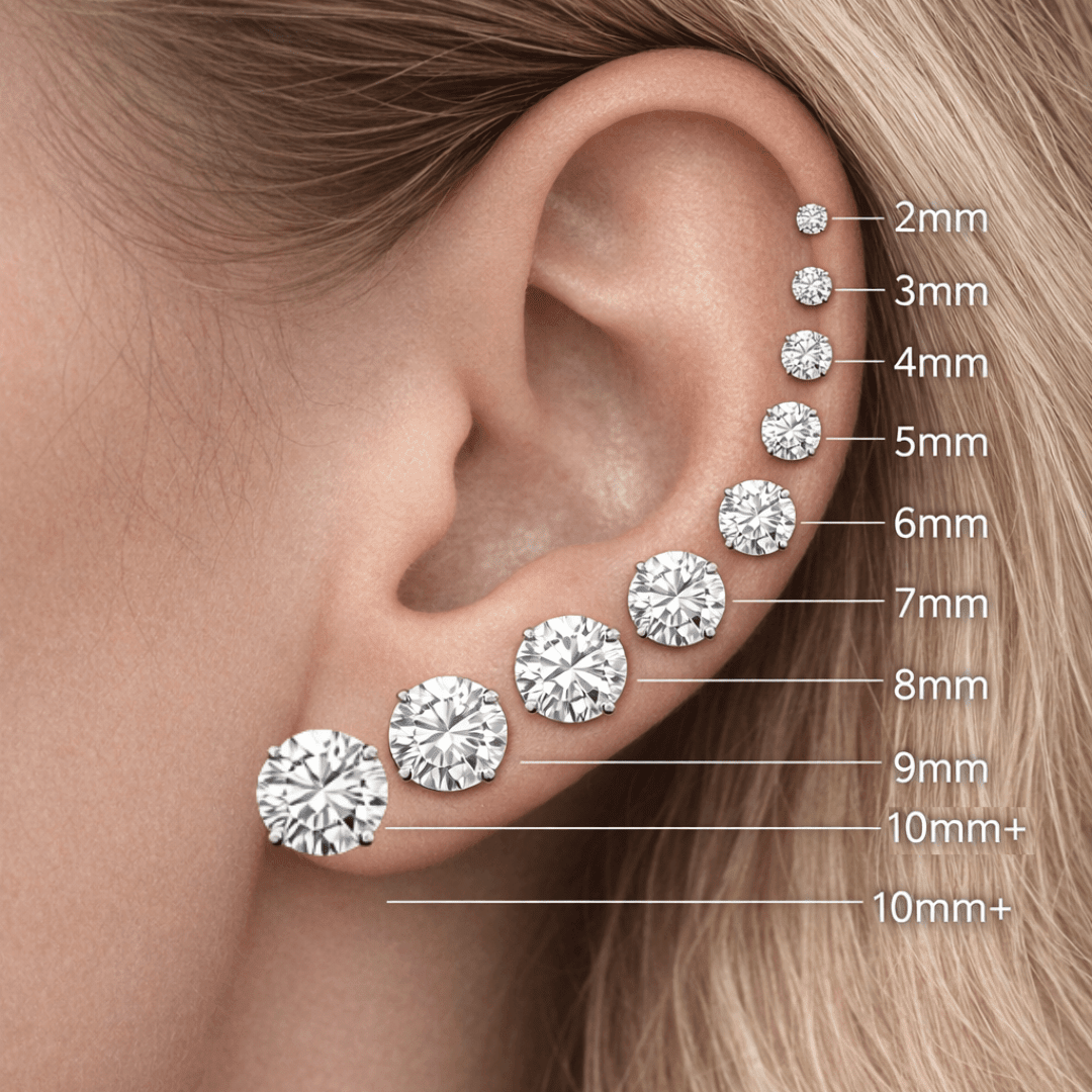 Earring Stud Size Chart (MM): Complete Guide to Choosing the Right Size - Leonids