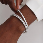 5.08CTW VVS Lab Grown Diamond Full Eternity 7.3 Inches Flexible Bangle - Bracelets