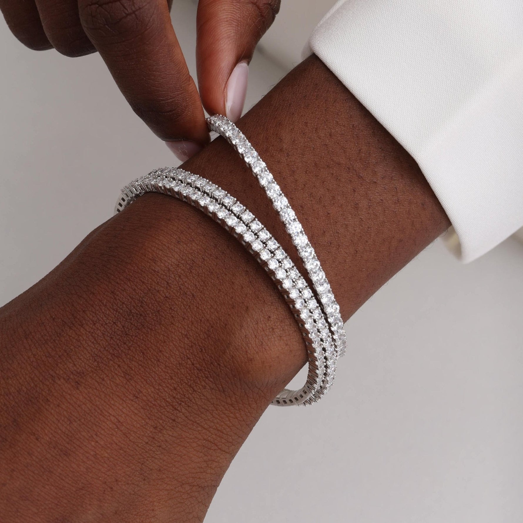 5.08CTW VVS Lab Grown Diamond Full Eternity 7.3 Inches Flexible Bangle - Bracelets