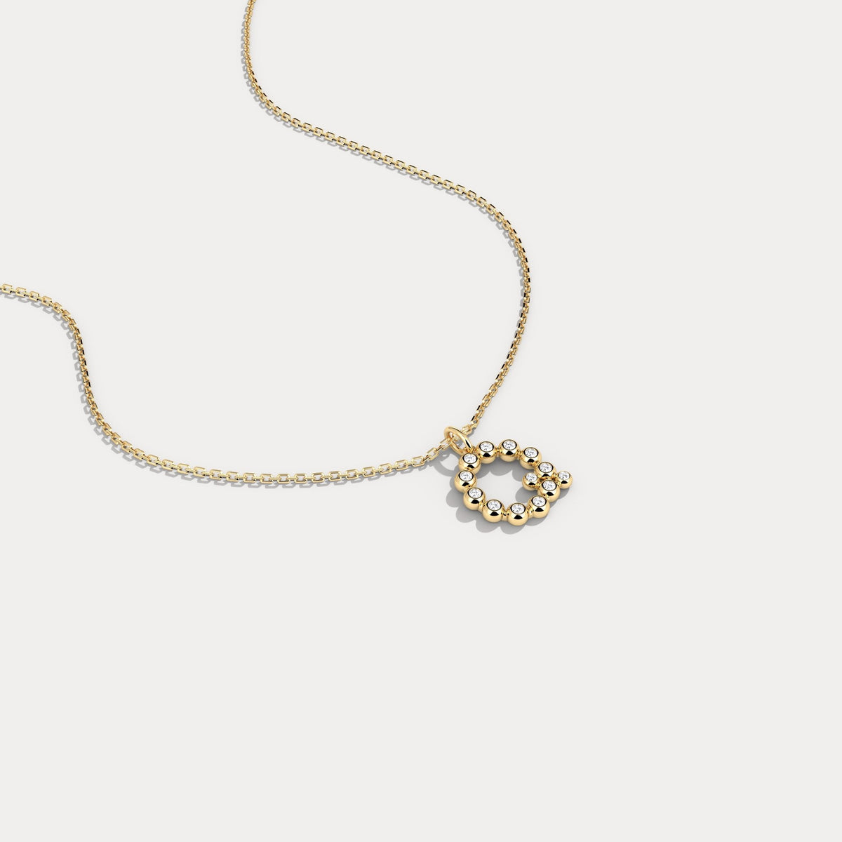 Sterling Silver Initial Letter Necklace – Bubble Pendant - Necklaces