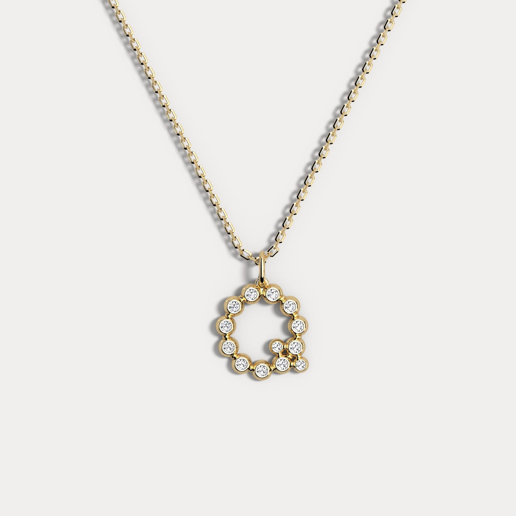 Sterling Silver Initial Letter Necklace – Bubble Pendant - Necklaces