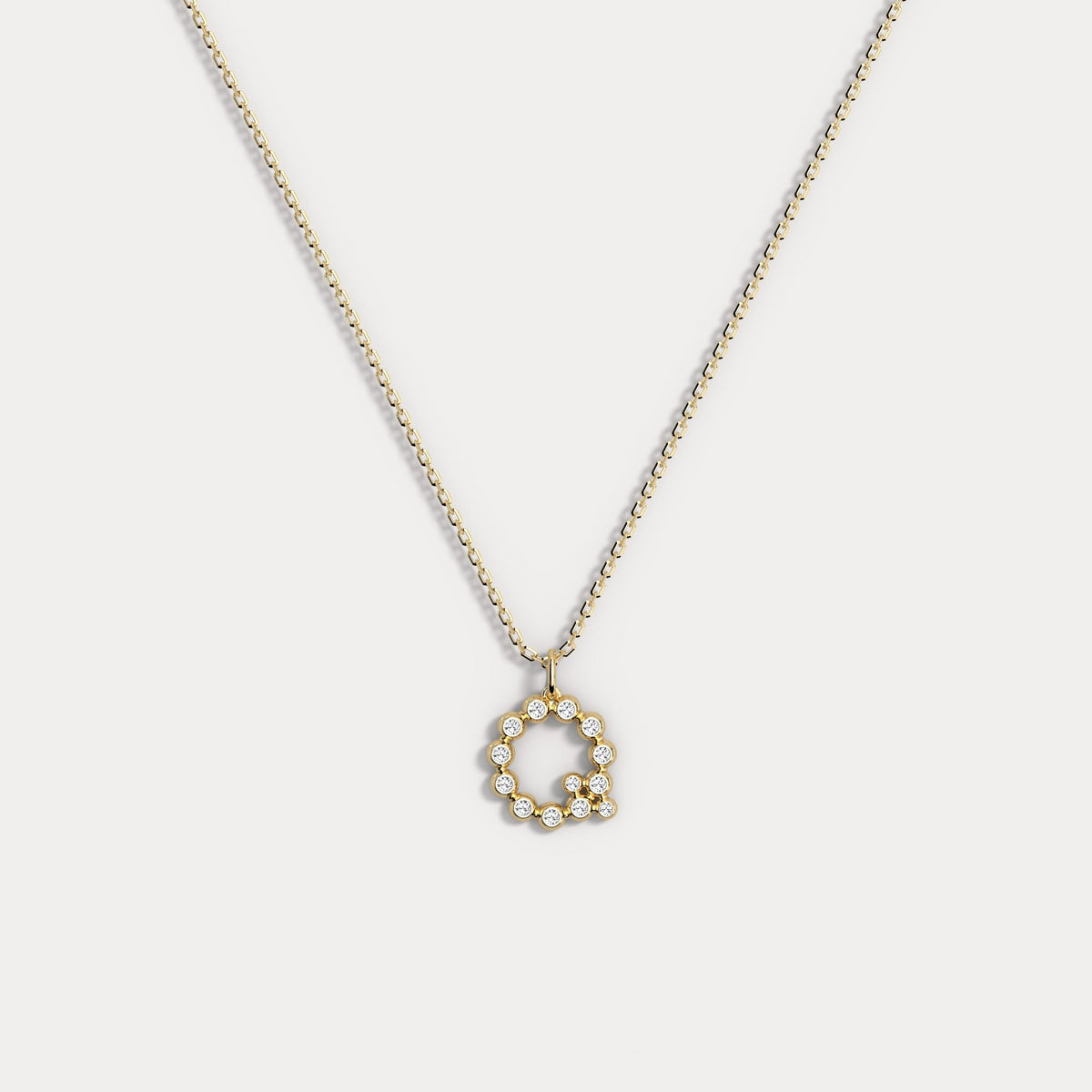 Sterling Silver Initial Letter Necklace – Bubble Pendant - Necklaces