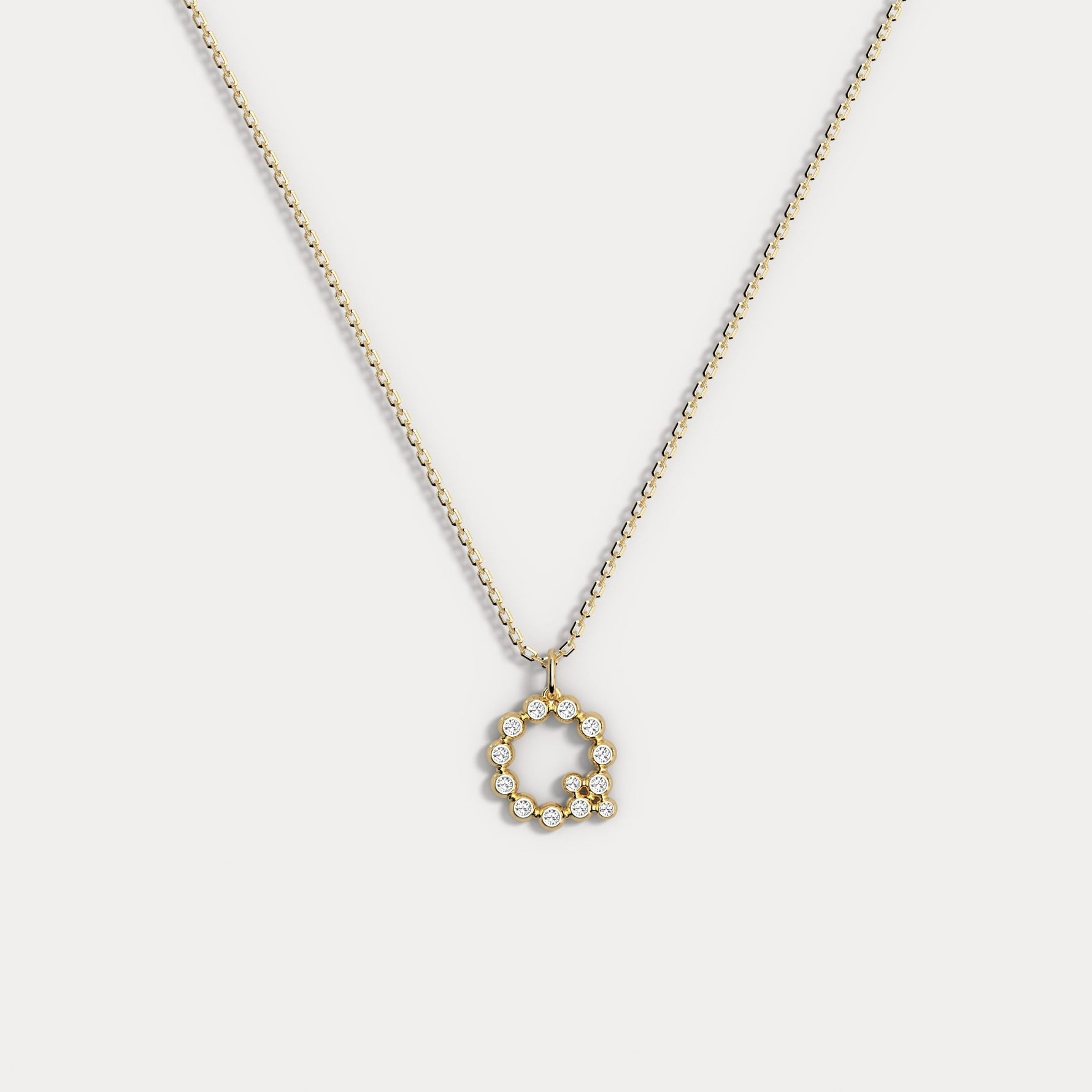 Sterling Silver Initial Letter Necklace – Bubble Pendant - Necklaces