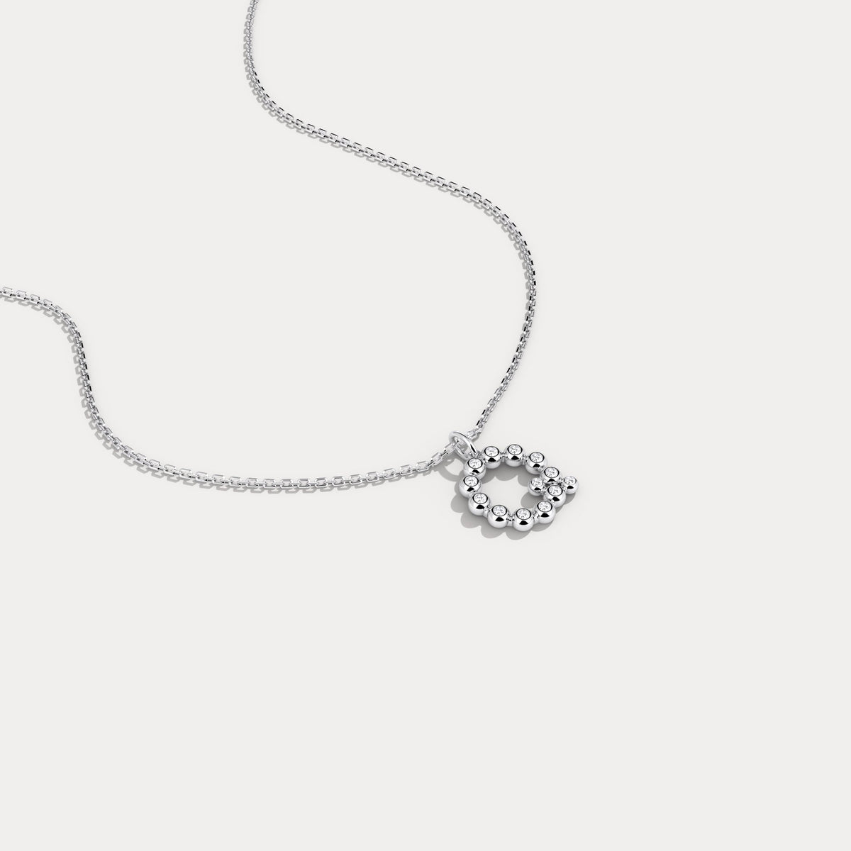 Sterling Silver Initial Letter Necklace – Bubble Pendant - Necklaces