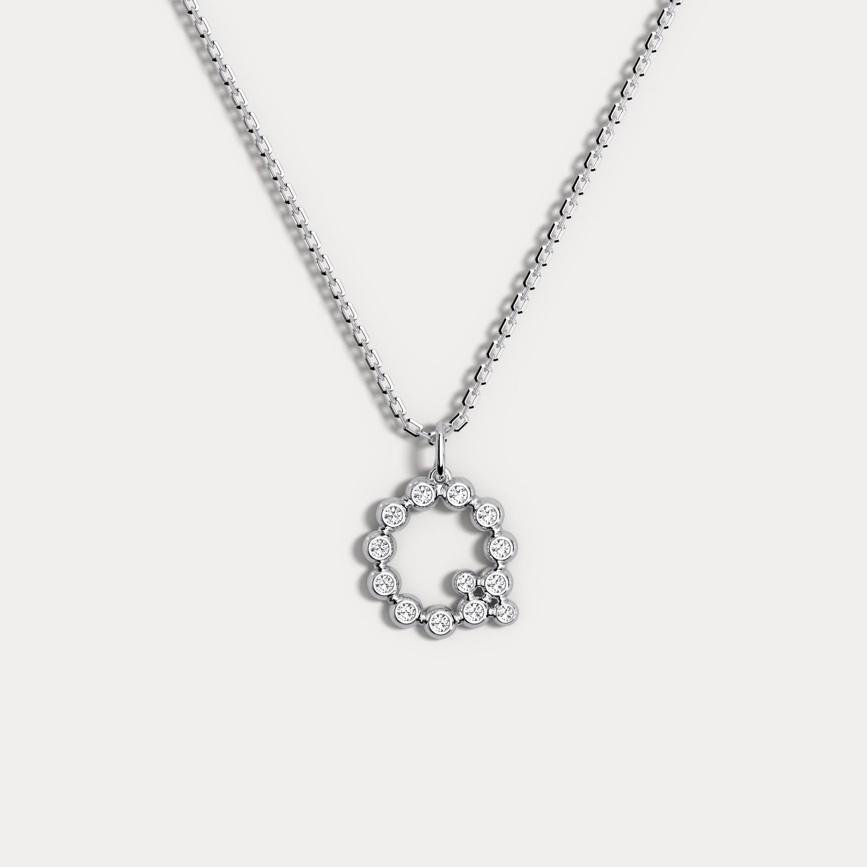 Sterling Silver Initial Letter Necklace – Bubble Pendant - Necklaces