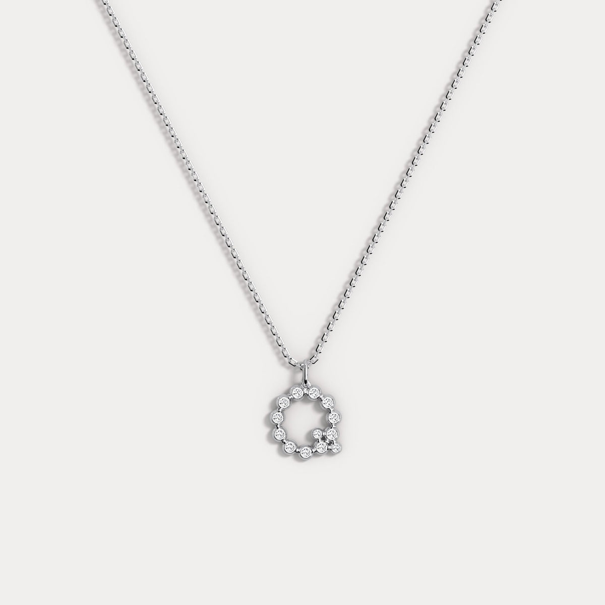 Sterling Silver Initial Letter Necklace – Bubble Pendant - Necklaces