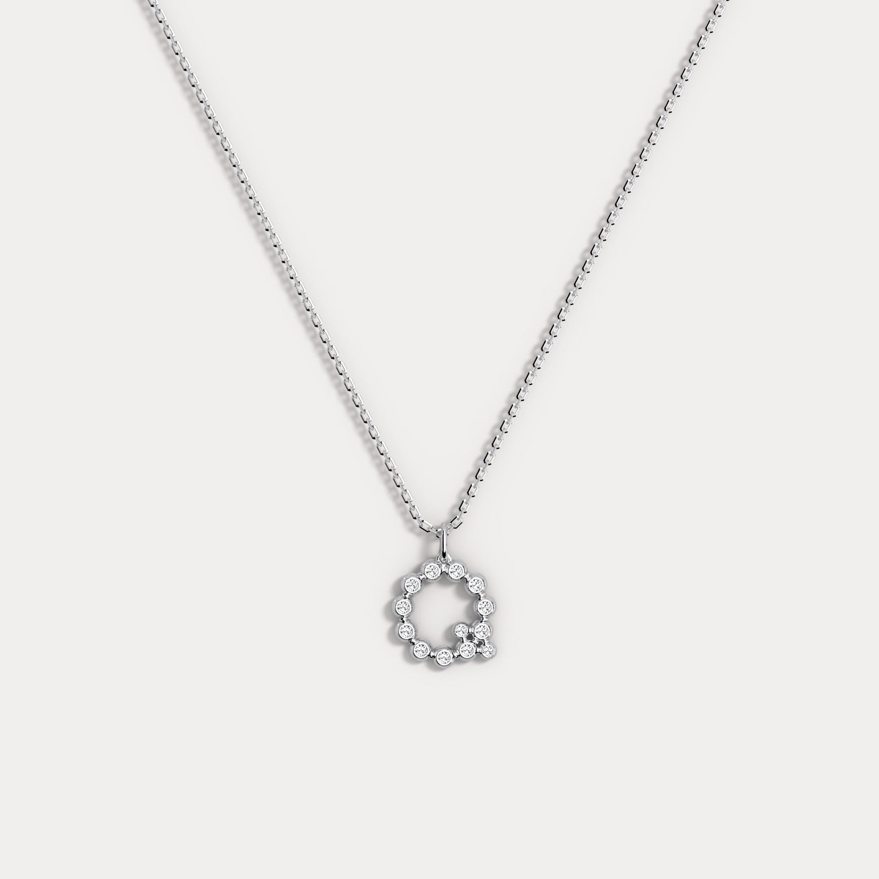 Sterling Silver Initial Letter Necklace – Bubble Pendant - Necklaces