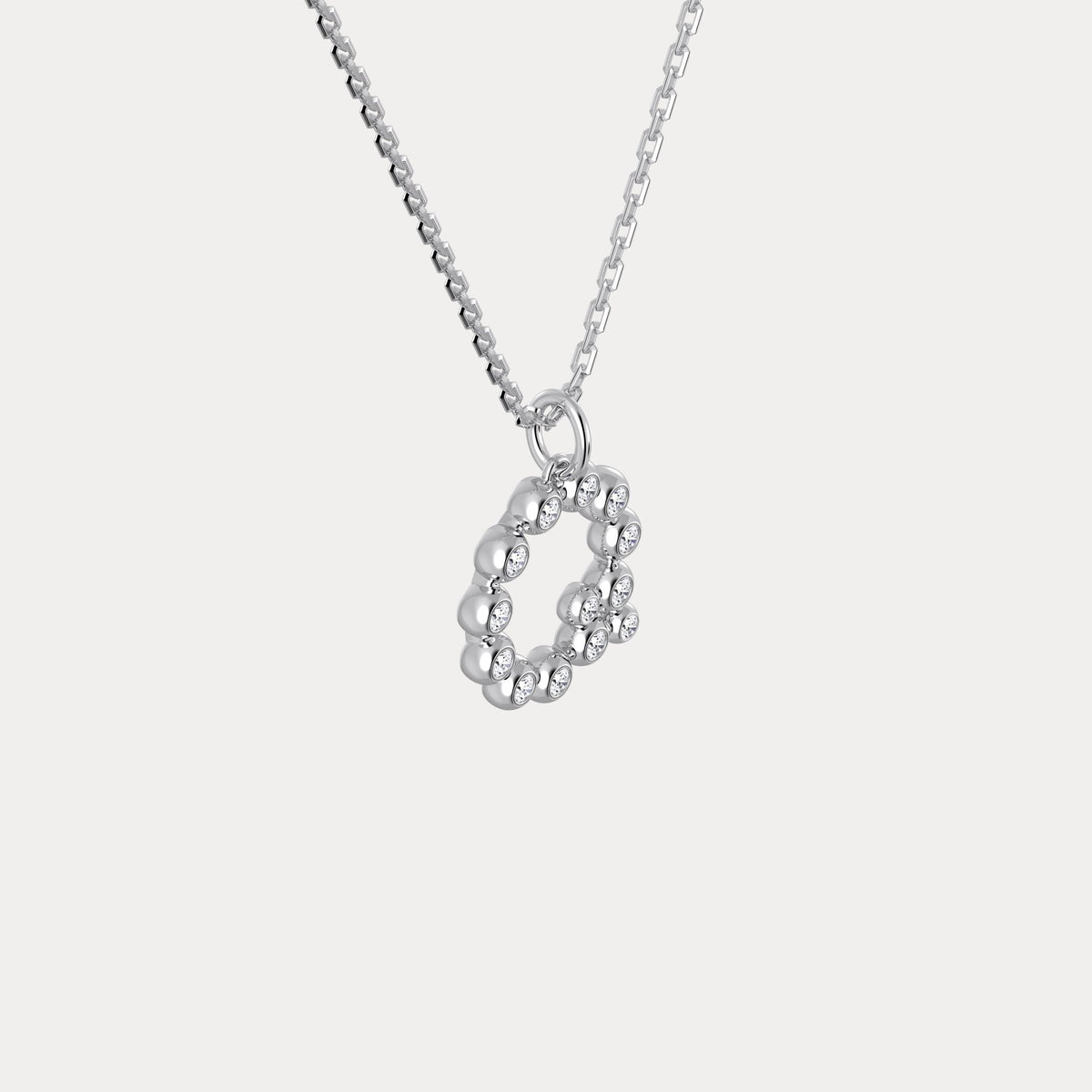 Sterling Silver Initial Letter Necklace – Bubble Pendant - Necklaces