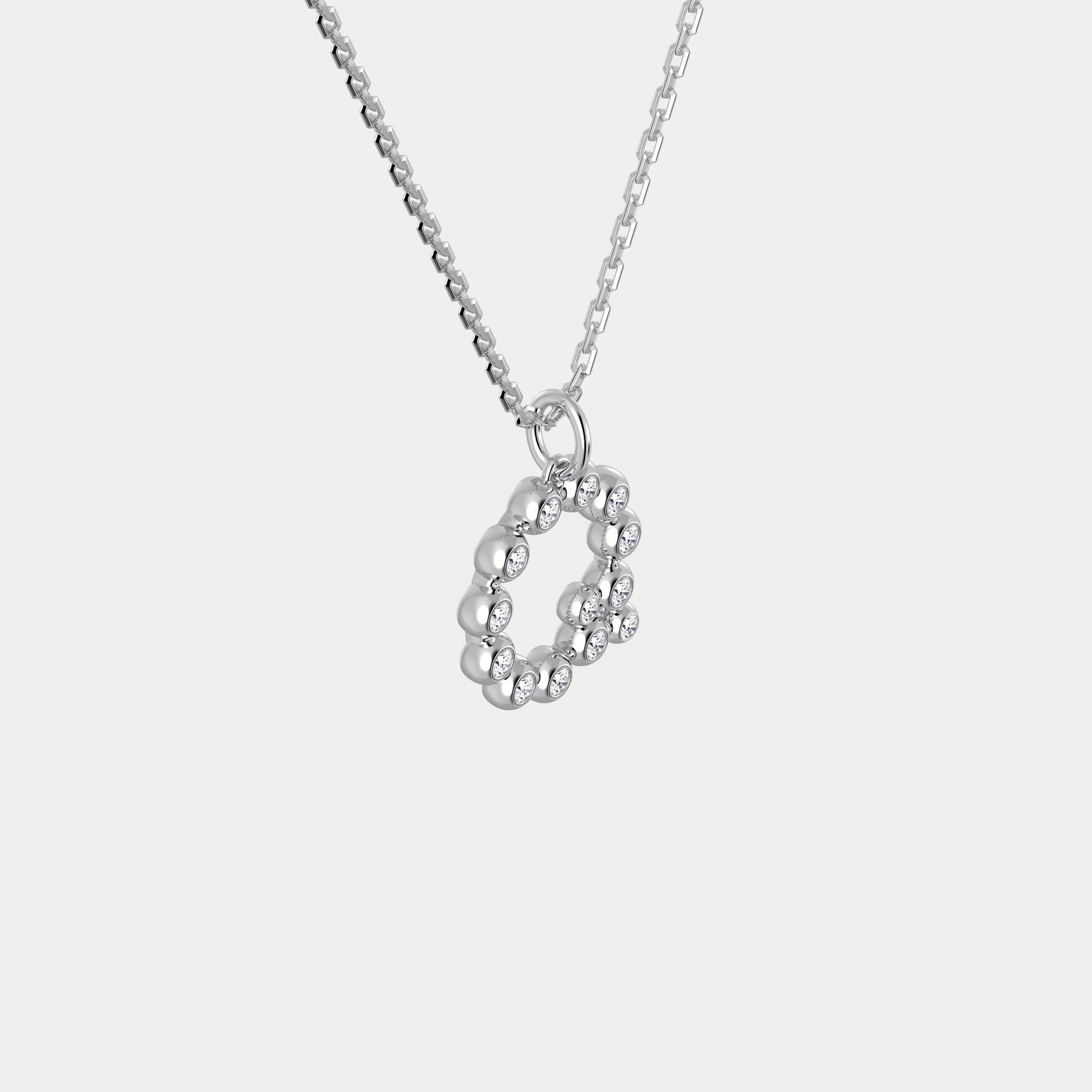 Sterling Silver Initial Letter Necklace – Bubble Pendant - Necklaces