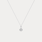 Sterling Silver Lab - Grown Diamond Bezel Pendant Necklace - Necklaces
