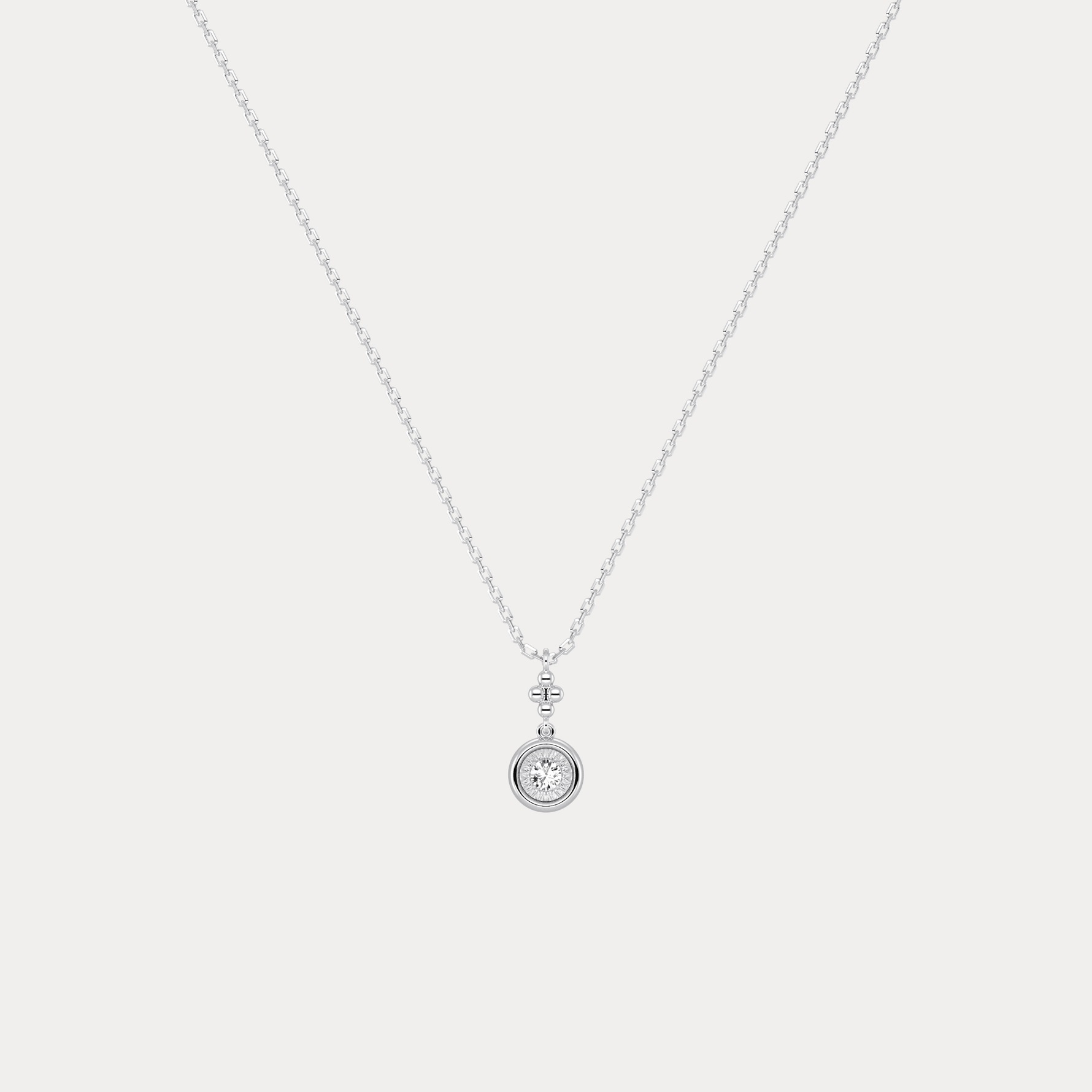 Sterling Silver Lab - Grown Diamond Bezel Pendant Necklace - Necklaces