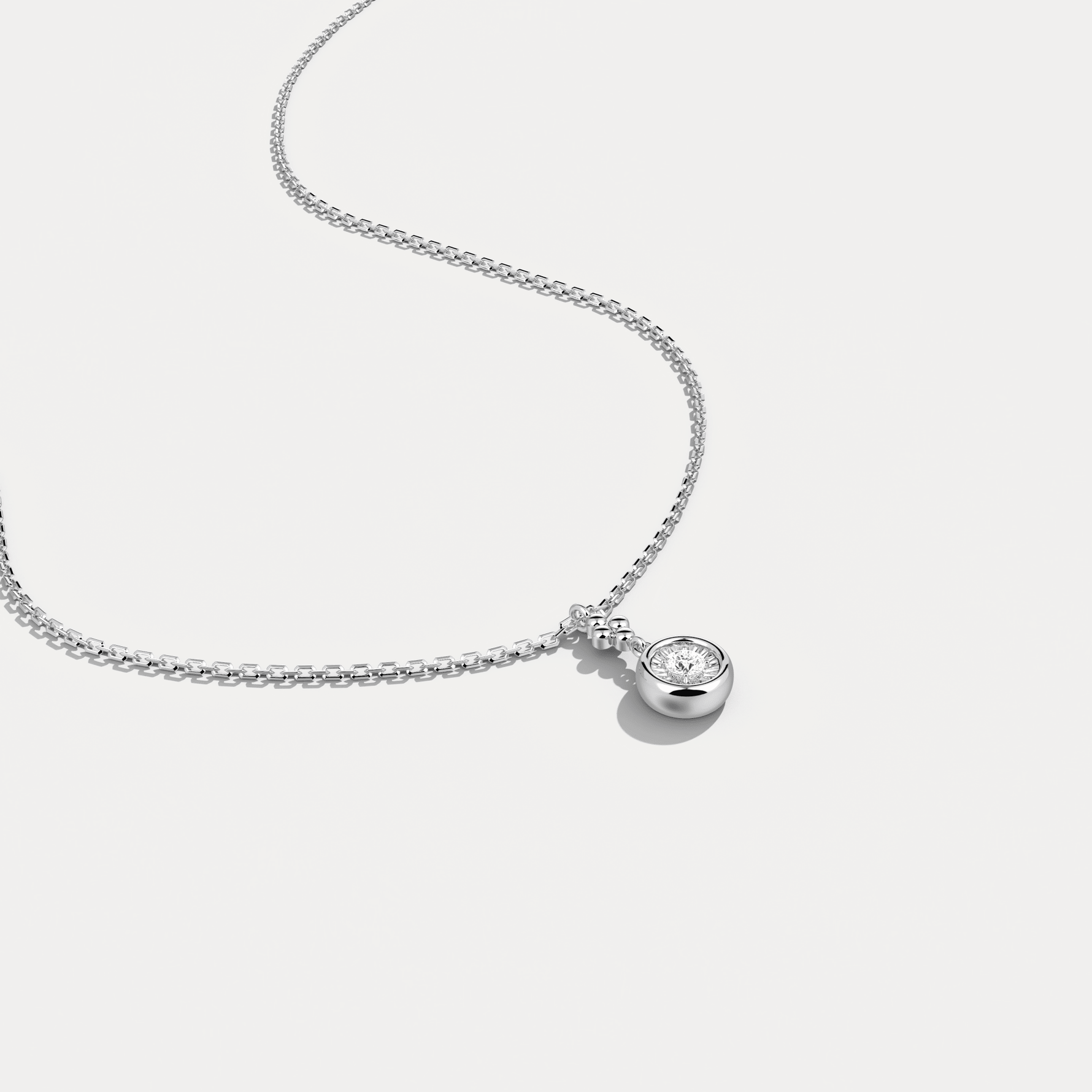 Sterling Silver Lab - Grown Diamond Bezel Pendant Necklace - Necklaces