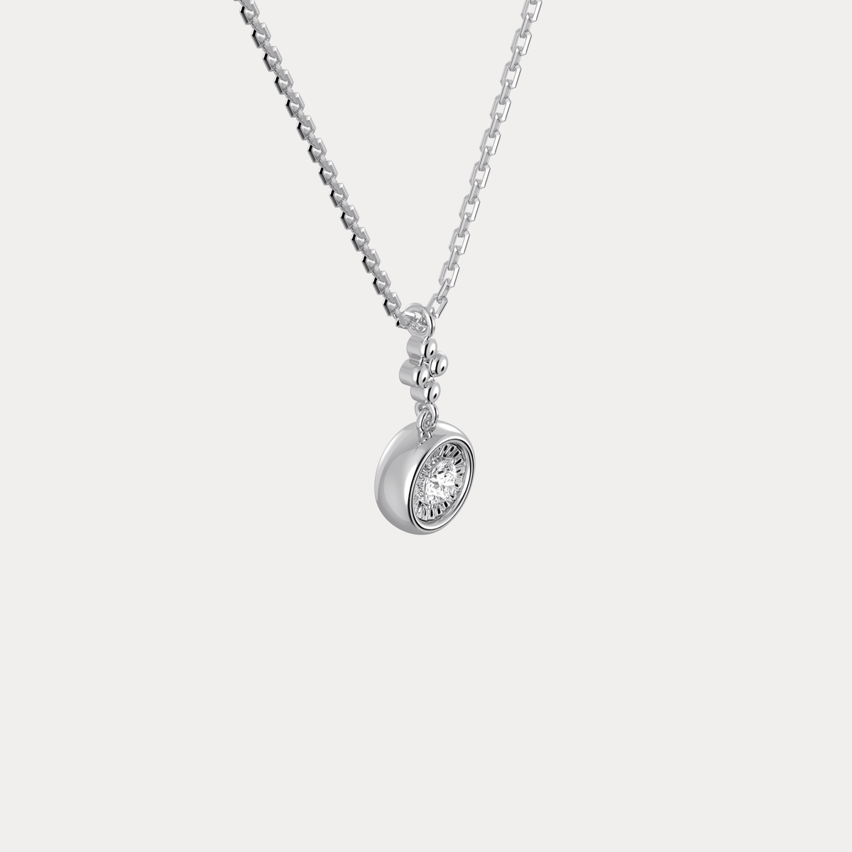 Sterling Silver Lab - Grown Diamond Bezel Pendant Necklace - Necklaces