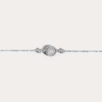 Bezel Set Lab - Grown Diamond Solitaire Chain Bracelet in Sterling Silver - Bracelets