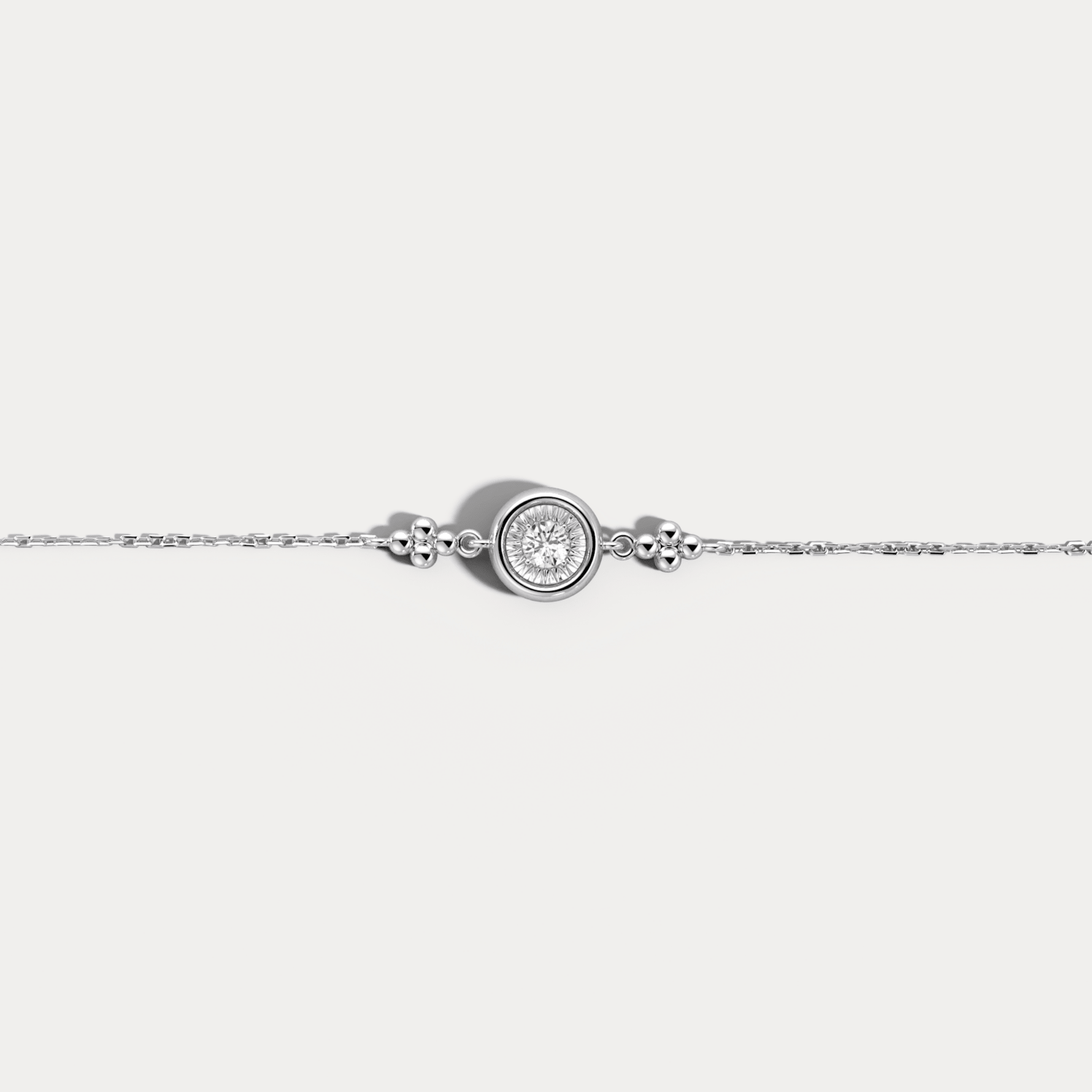 Bezel Set Lab - Grown Diamond Solitaire Chain Bracelet in Sterling Silver - Bracelets
