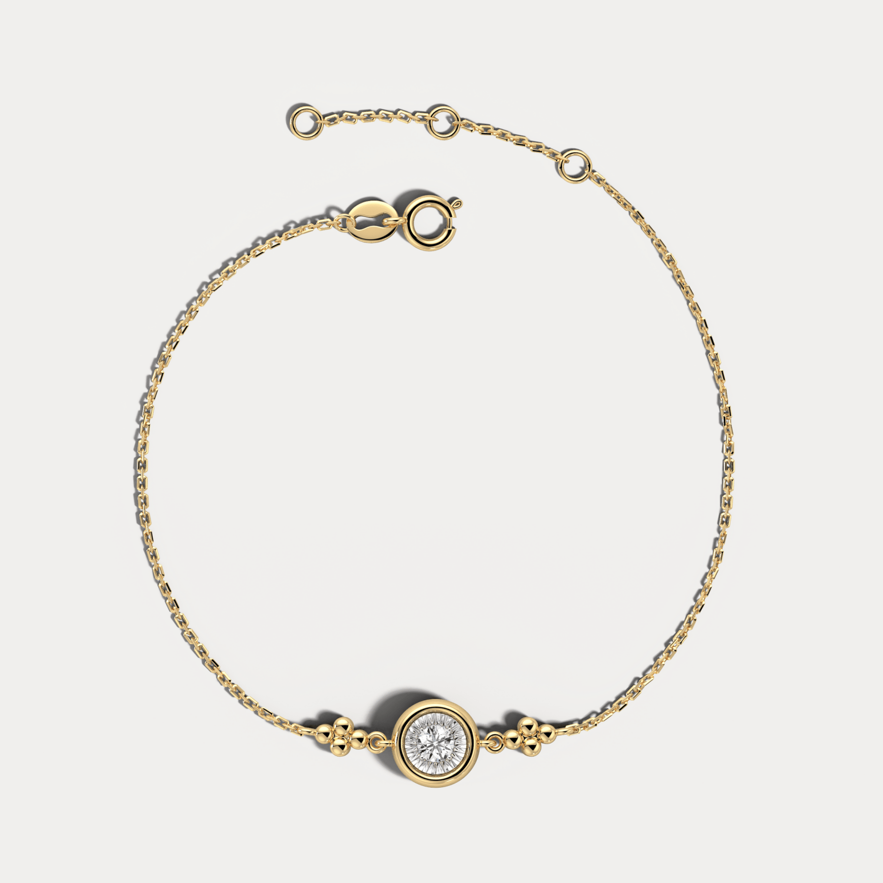 Bezel Set Lab - Grown Diamond Solitaire Chain Bracelet in Sterling Silver - Bracelets