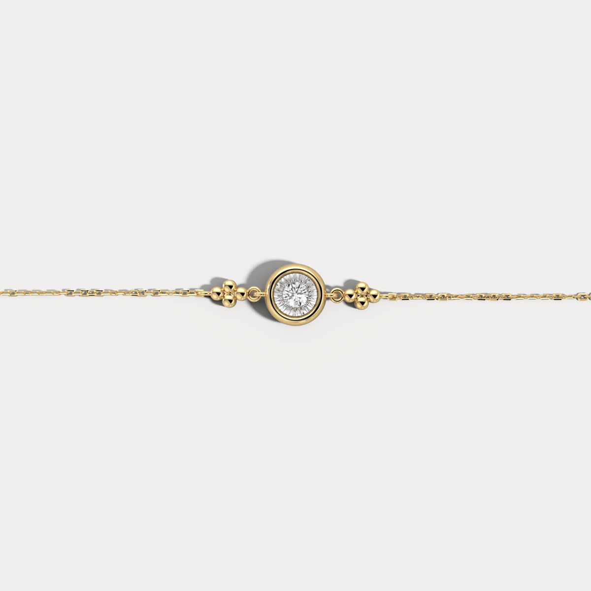 Bezel Set Lab - Grown Diamond Solitaire Chain Bracelet in Sterling Silver - Bracelets