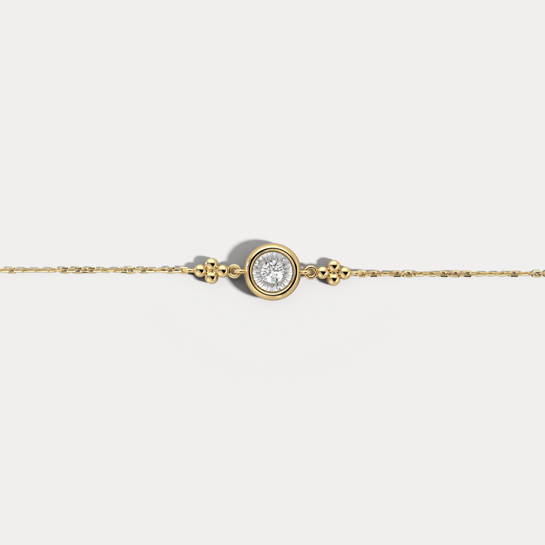 Bezel Set Lab - Grown Diamond Solitaire Chain Bracelet in Sterling Silver - Bracelets