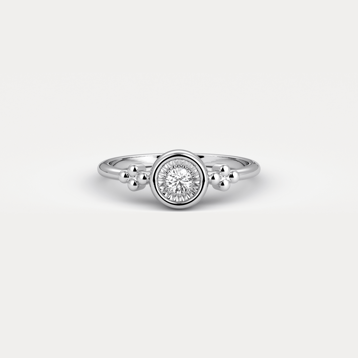 Sterling Silver Bezel Set Lab - Grown Diamond Ring - Rings