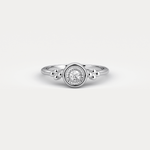 Sterling Silver Bezel Set Lab - Grown Diamond Ring - Rings