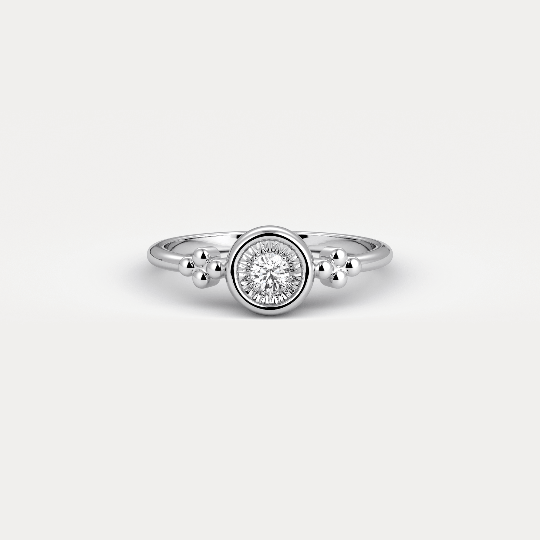 Sterling Silver Bezel Set Lab - Grown Diamond Ring - Rings