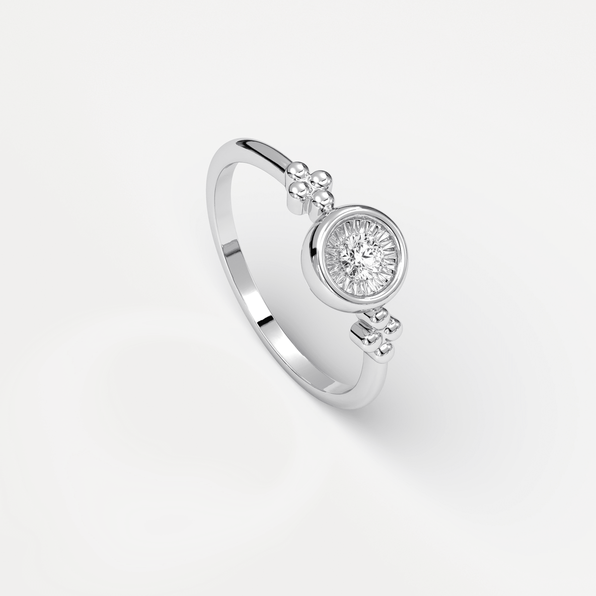 Sterling Silver Bezel Set Lab - Grown Diamond Ring - Rings