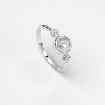 Sterling Silver Bezel Set Lab - Grown Diamond Ring - Rings