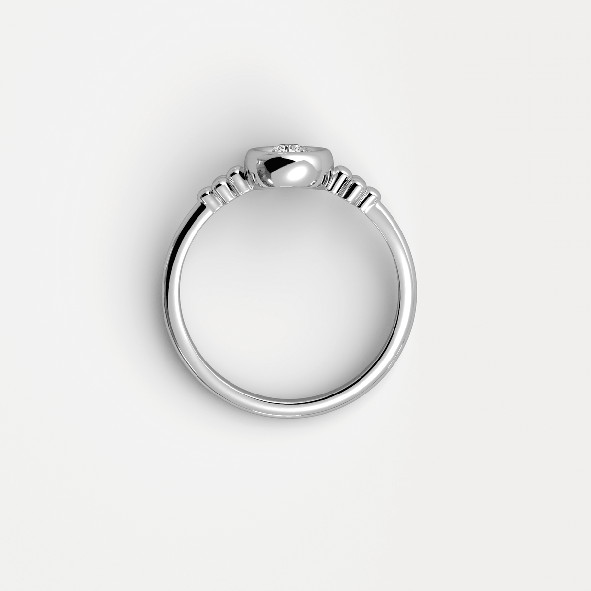 Sterling Silver Bezel Set Lab - Grown Diamond Ring - Rings