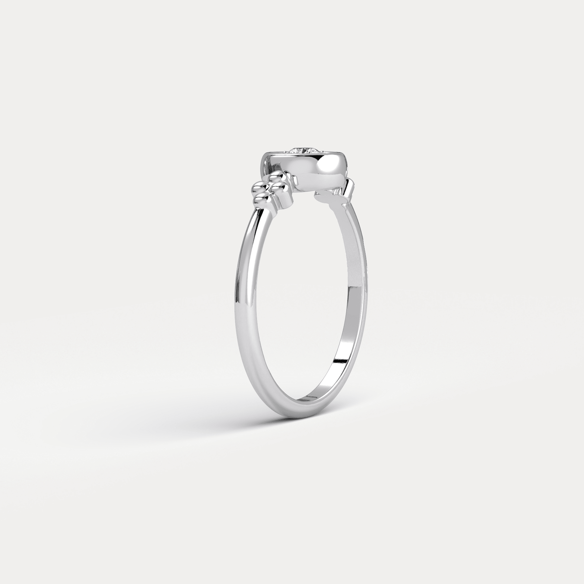 Sterling Silver Bezel Set Lab - Grown Diamond Ring - Rings